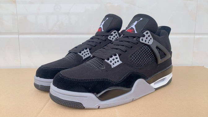 New 2022 Air Jordan 4 Black Grey White Shoes